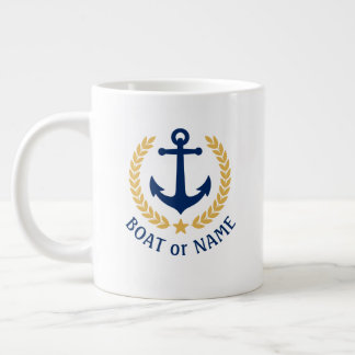 Taza De Café Gigante Nombre del barco Anchor Náutico Estrella del Laure