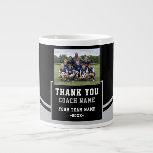 Taza De Café Gigante Nombre del equipo moderno Foto Entrenador Gracias
