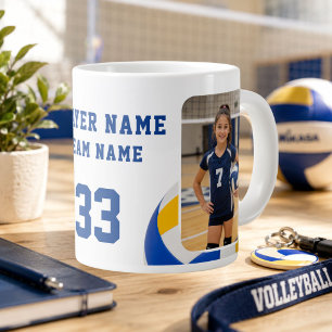 Taza De Café Gigante Nombre del jugador de voleibol Número Equipo 2 Fot