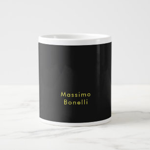Taza De Café Gigante Nombre especial negro liso elegante único