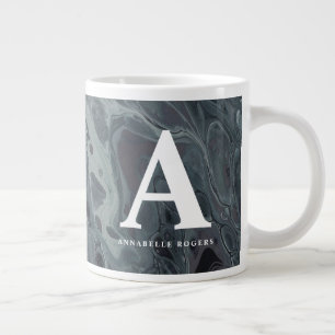 Taza De Café Gigante Nombre/inicial del Personalizado de mármol multico