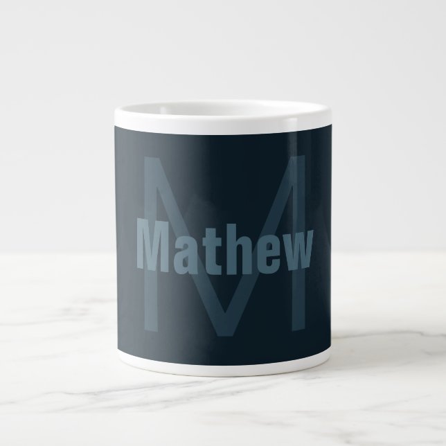 Taza De Café Gigante Nombre modificable moderno (Frente)