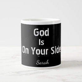 Taza De Café Gigante Nombre negro moderno en negrita La fe de Dios está