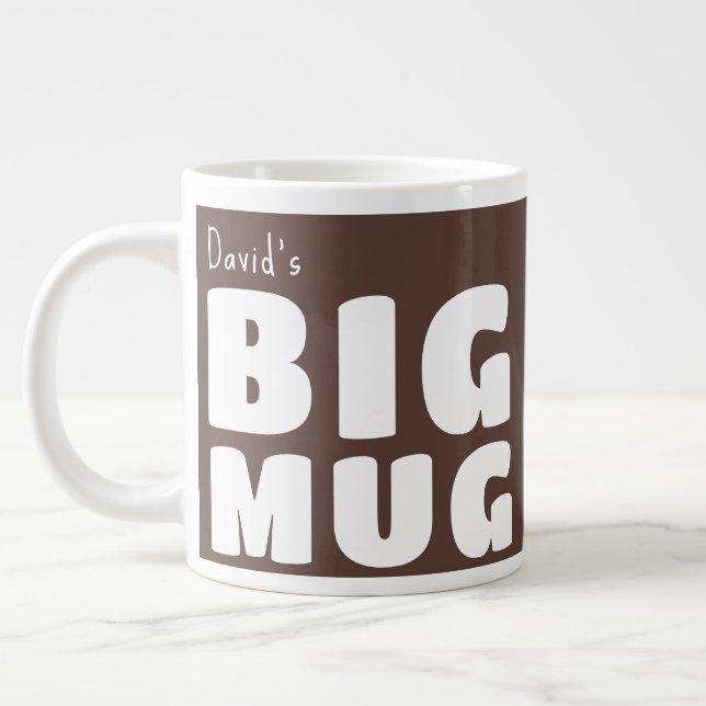 Taza De Café Gigante Nombre personalizado Big Mug Chocolate Brown Noved (Izquierda)