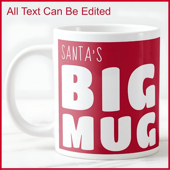 Taza De Café Gigante Nombre personalizado Big Mug Red C81 y Novedad div (Subido por el creador)