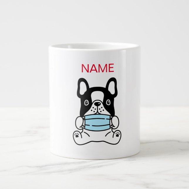 TAZA DE CAFÉ GIGANTE NOMBRE PERSONALIZADO BULLDOG DE BEBÉ CON ESPECIALI (Frente)