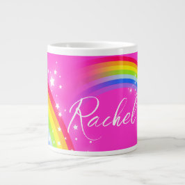 Taza De Café Gigante Nombre personalizado chicas raquis rosado