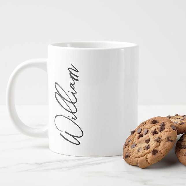 Taza De Café Gigante Nombre personalizado de guión moderno (Subido por el creador)