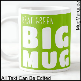Taza De Café Gigante Nombre personalizado Gran Mug Brat Green C24 Funny