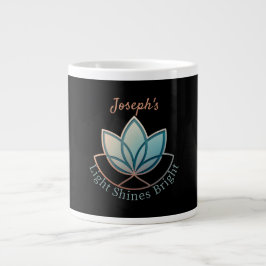 Taza De Café Gigante Nombre personalizado Lotus - [NOMBRE] Brilla Brigh