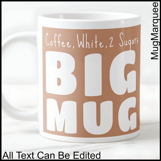 Taza De Café Gigante Nombre personalizado Novedad divertida de Big Mug  (Subido por el creador)