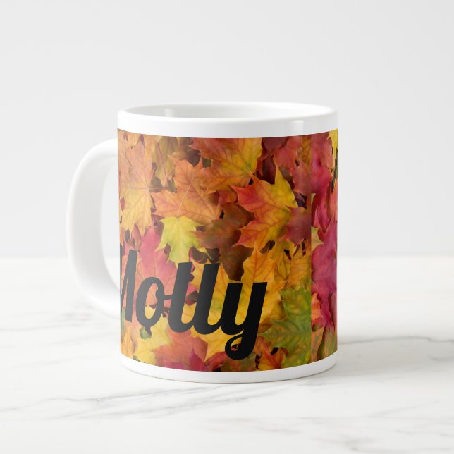 Taza De Café Gigante Nombre personalizado Otoño Caída Sale de la Copa d (Izquierda)