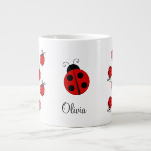 Taza De Café Gigante Nombre personalizado Red LadyBug