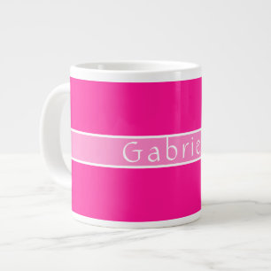 Taza De Café Gigante Nombre personalizado Rosa caliente
