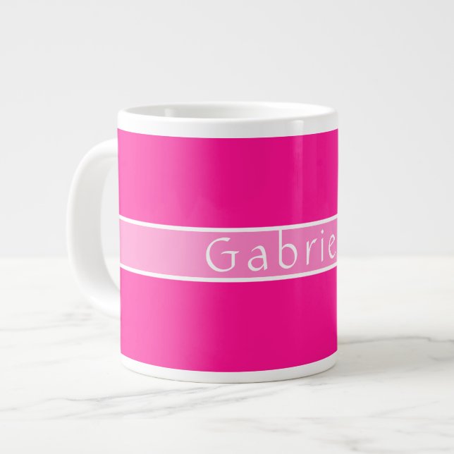 Taza De Café Gigante Nombre personalizado Rosa caliente (Izquierda)