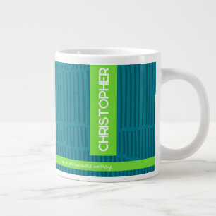 Taza De Café Gigante Nombre personalizado verde moderno