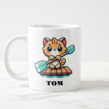 Nombre personalizado y lindo gato de remo personal