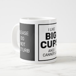 Taza De Café Gigante Nombre personalizado y texto jumbo mug