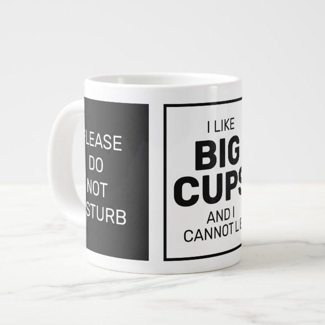 Taza De Café Gigante Nombre personalizado y texto jumbo mug (Izquierda)