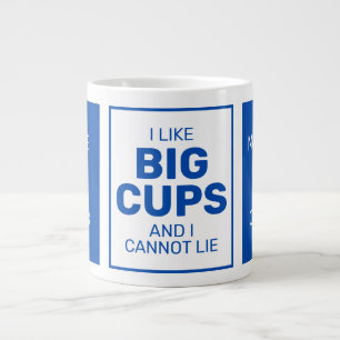 Taza De Café Gigante Nombre personalizado y texto jumbo mug