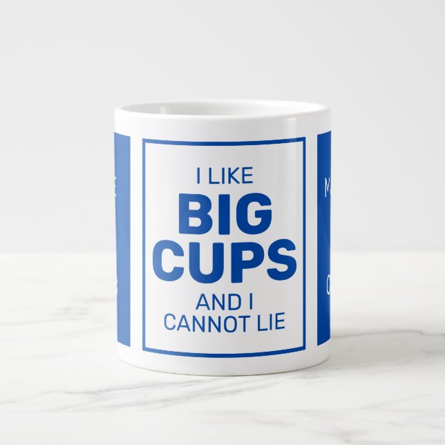 Taza De Café Gigante Nombre personalizado y texto jumbo mug (Frente)