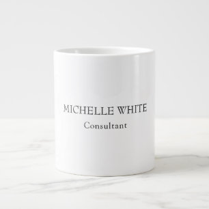 Taza De Café Gigante Nombre profesional Minimalista clásico sencillo