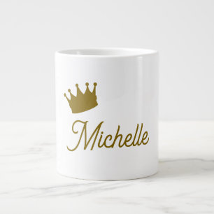 Taza De Café Gigante Nombre Propio Creativo Moderno Color Dorado Script