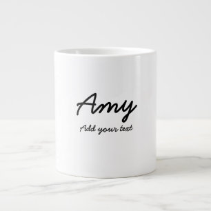 Taza De Café Gigante nombre simple mínimo personalizado monograma clási