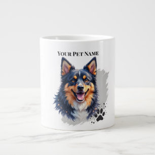 Taza De Café Gigante Nombre simple moderno de mascota y diseño personal