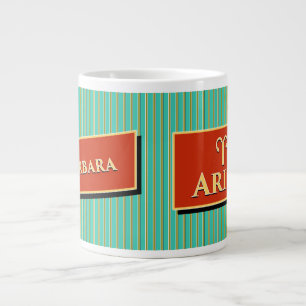 Taza De Café Gigante Nombre y signo de Zodiac Barbara Aries