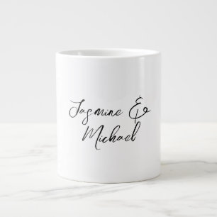 Taza De Café Gigante Nombres de Caligrafía Chic Encantadores Bodas
