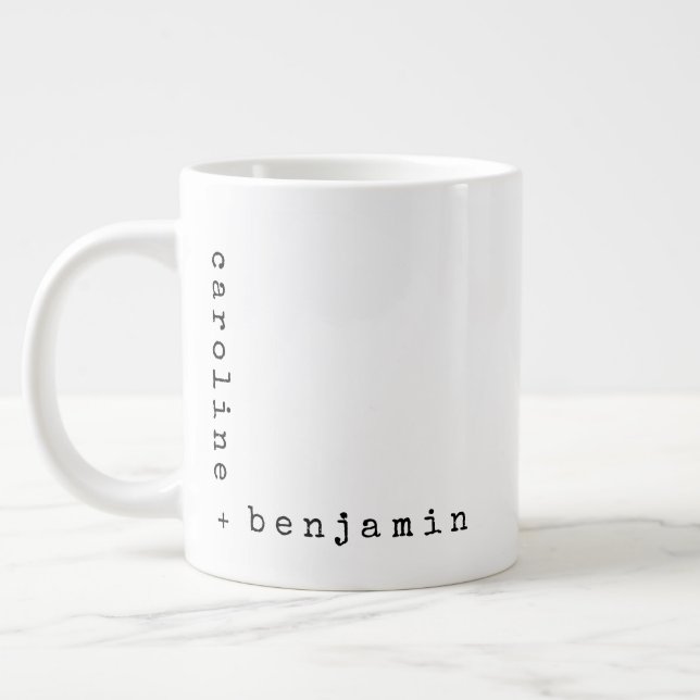 Taza De Café Gigante Nombres de esquina de máquina de escribir minimali (Izquierda)