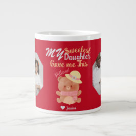 Taza De Café Gigante Nombres personalizados de Mama y Hija más dulce Fo