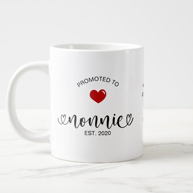 Taza De Café Gigante Nonnie Established Promoted To Grandmother Gift (Izquierda)