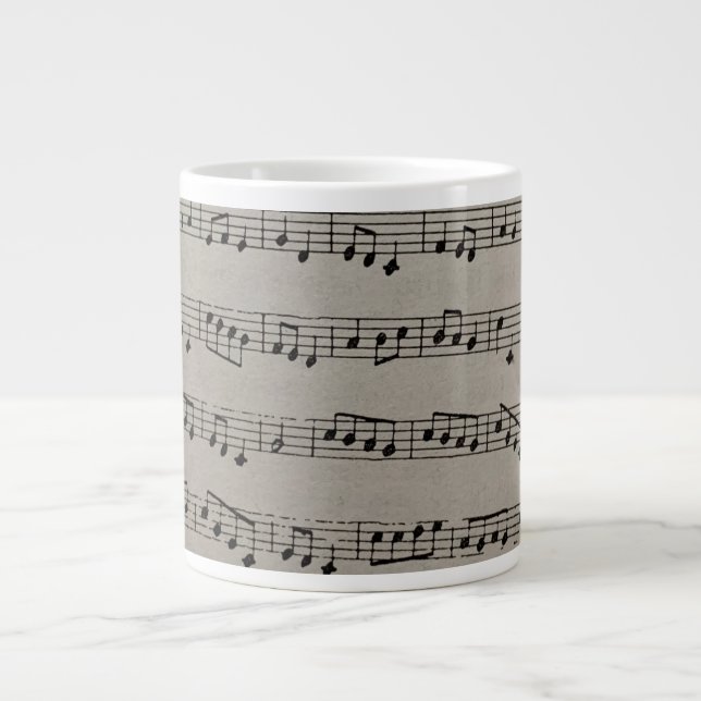 Taza De Café Gigante Notación musical notas musicales de música clásica (Frente)