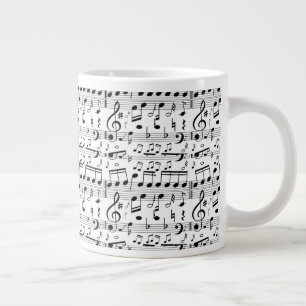 Taza De Café Gigante Notas de partitura divertidas arte de músico