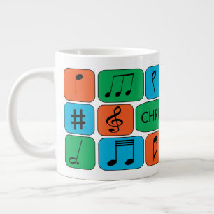 Taza De Café Gigante Notas musicales personalizadas