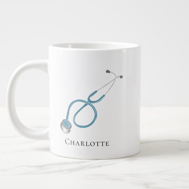Taza De Café Gigante Novedad Médico de nombres de estetioscopio persona (Izquierda)
