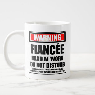 Taza De Café Gigante Novia Advertencia Trabajando Duro No Molestar
