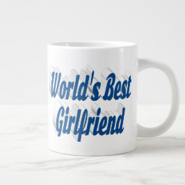 Taza De Café Gigante Novia con media tipografía azul marino