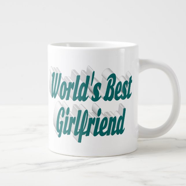 Taza De Café Gigante Novia con mitad de tipografía verde (Derecha)