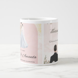 Taza De Café Gigante Novia y Boda de Groom Mug - Pareja romántica Desi