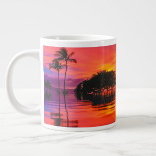 Taza De Café Gigante Nubes majestuosas y reflexión