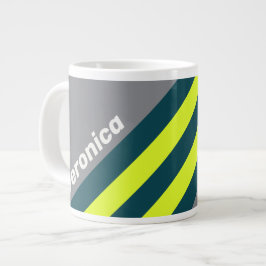 Taza De Café Gigante Nubes retro tormenta franjas de arboleda con nombr