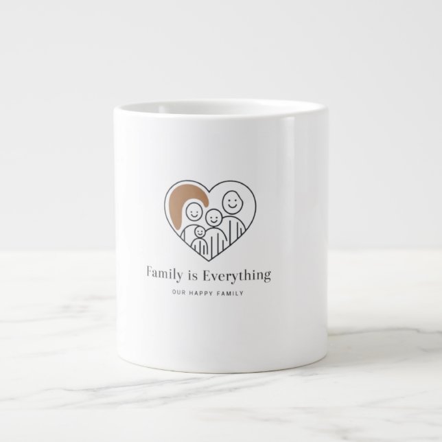 Taza De Café Gigante Nuestra feliz familia (Frente)