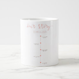 Taza De Café Gigante "Nuestra historia" Cronología datos clave de parej