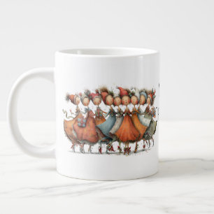 Taza De Café Gigante Nueve Damas Bailando con Fantasía 12 Días de Navid