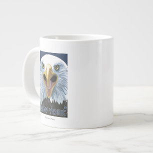 Taza De Café Gigante Nuevo de YorkEagle cierre para arriba