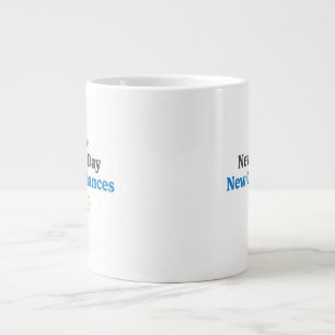Taza De Café Gigante Nuevo Día, Nuevas Oportunidades" Minimalista 