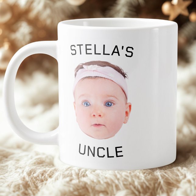Taza De Café Gigante Nuevo Tío Gift Mug, Personalizado Baby Face Photo  (Subido por el creador)